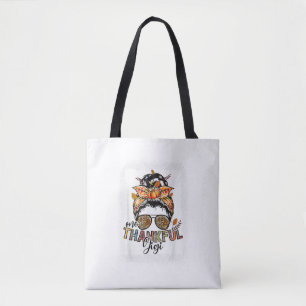 Thankful Gigi For Women Fall Thanksgiving Messy Bu Tote Bag