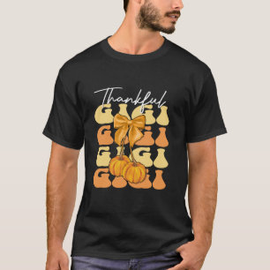 Thankful Gigi Pumpkin Autumn Thanksgiving Fall Sea T-Shirt