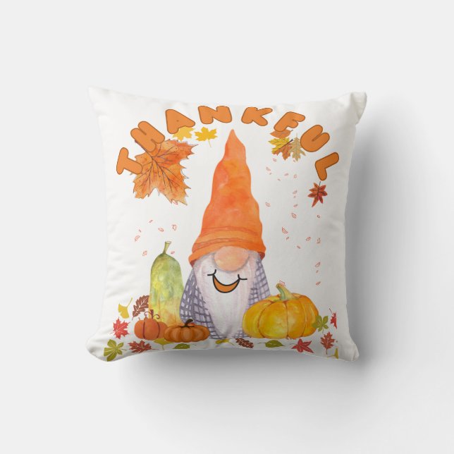 Thankful Gnome  Cushion (Front)