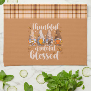 Thankful Gnomes – Autumn Blessings Tea Towel