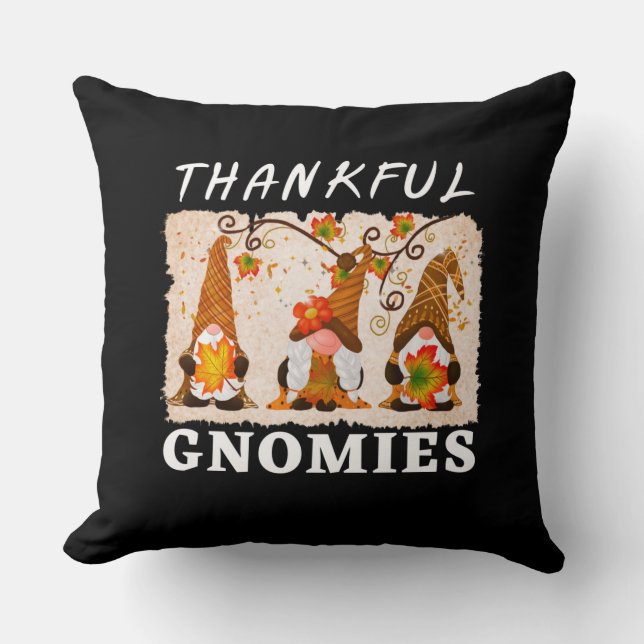 Thankful Gnomies Cushion (Front)