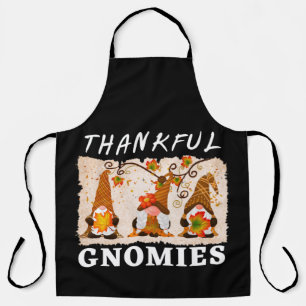 Thankful Gnomies with Cute Autumn Trio of Gnomes Apron