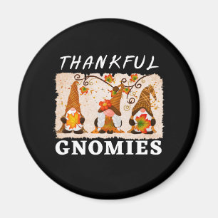 Thankful Gnomies with Cute Autumn Trio of Gnomes Magnet