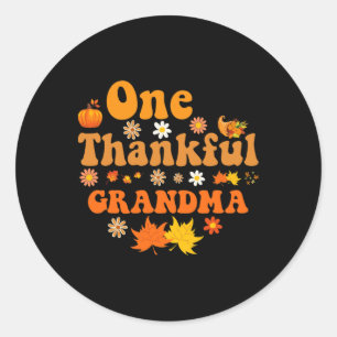Thankful Grandma For Women Fall Thanksgiving Autum Classic Round Sticker