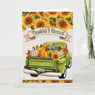 Thankful Grateful and Blessed Country Truck Card