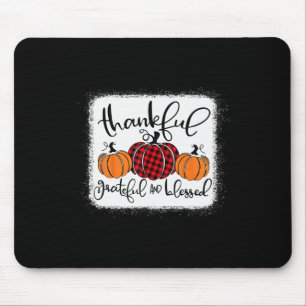 Thankful Grateful and Blessed Pumpkin Fall Thanksg Mouse Mat