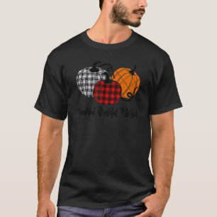 Thankful Grateful And Blessed Thanksgiving Buffalo T-Shirt