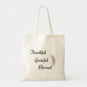 Thankful Grateful Blessed Angel Feather Tote Bag