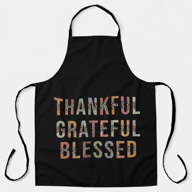 Thankful, Grateful, Blessed Apron (Front)