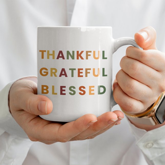 Thankful Grateful Blessed – Autumn Colours  Coffee Mug (Creator Uploaded)