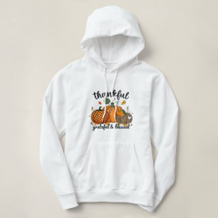 Thankful Grateful Blessed Autumn Pumpkins Hoodie