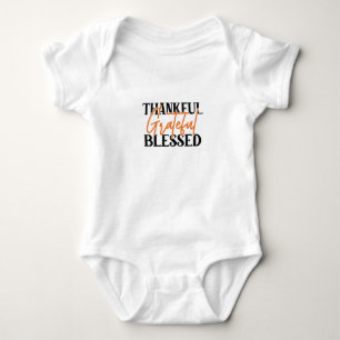 Thankful, Grateful, Blessed Baby Bodysuit