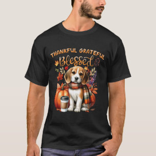 Thankful Grateful Blessed Beagle Dog Happy Fall Y' T-Shirt