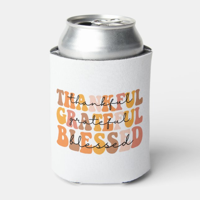 Thankful Grateful Blessed Can Cooler (Can Front)