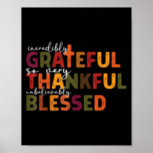 Thankful Grateful Blessed Christian Religious Than Poster