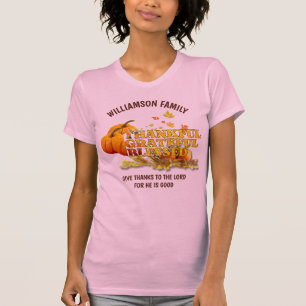 THANKFUL GRATEFUL BLESSED Christian Thanksgiving T-Shirt