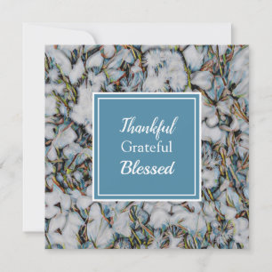 Thankful Grateful Blessed Christmas snowy floral Holiday Card