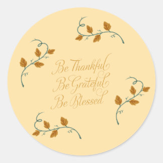 Thankful, Grateful, Blessed  Classic Round Sticker