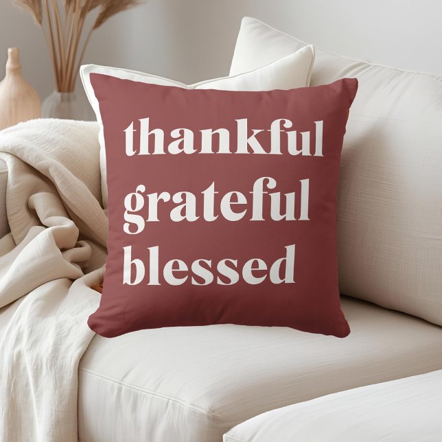 Thankful Grateful Blessed Cushion (Creator Uploaded)