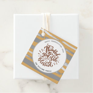 Thankful Grateful Blessed Custom Thanksgiving Favour Tags
