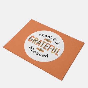 Thankful Grateful Blessed Cute Fall Thanksgiving Doormat