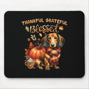 Thankful Grateful Blessed Dachshund Dog Fall Y'all Mouse Mat