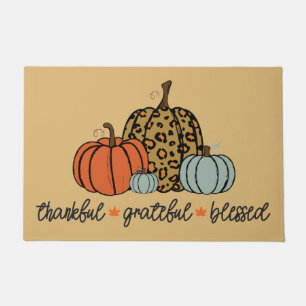 Thankful, Grateful, Blessed Door Mat