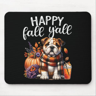 Thankful Grateful Blessed English Bulldog Fall Y'a Mouse Mat