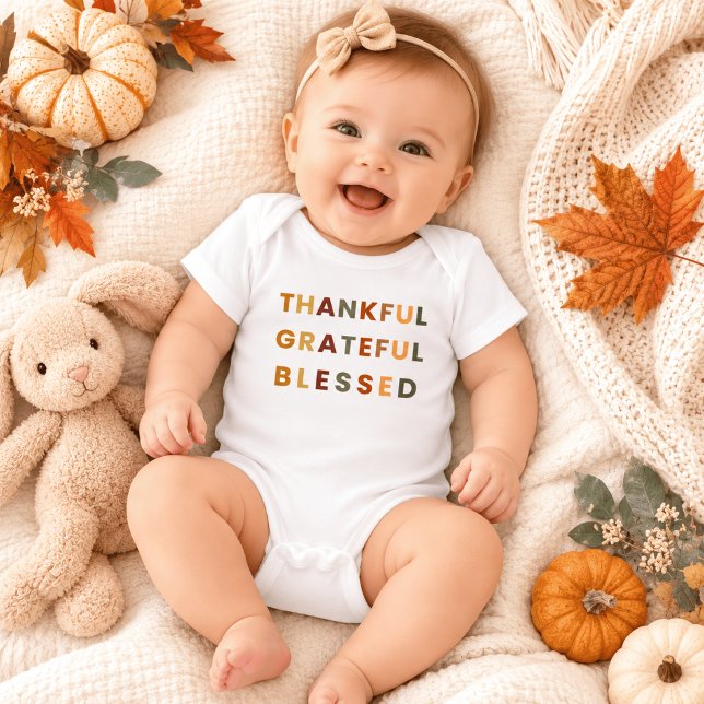 Thankful Grateful Blessed – Fall Baby Bodysuit (Creator Uploaded)