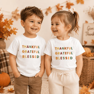 Thankful Grateful Blessed – Fall Colours Toddler T-Shirt
