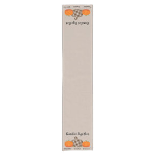 Thankful Grateful Blessed Families Together  Short Table Runner