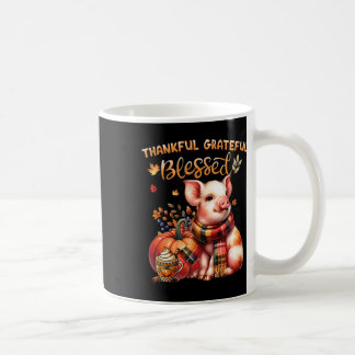 Thankful Grateful Blessed Farm Animal Pig Fall Y'a Coffee Mug