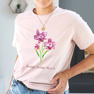 Thankful, Grateful, Blessed floral T-Shirt
