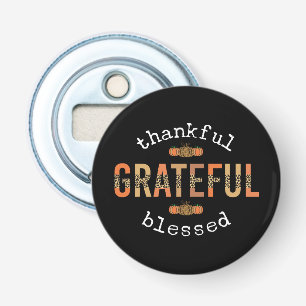 Thankful Grateful Blessed Fun Leopard Print Fall Bottle Opener
