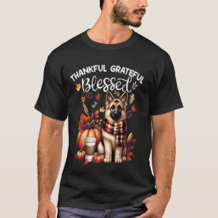 Thankful Grateful Blessed German Shepherd Dog Fall T-Shirt
