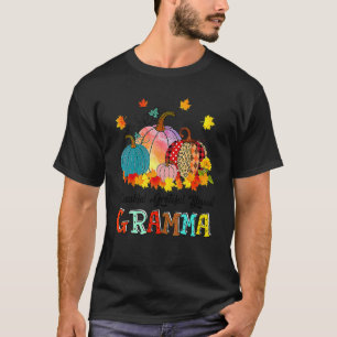 Thankful Grateful Blessed Gramma Pumpkins Thanksgi T-Shirt