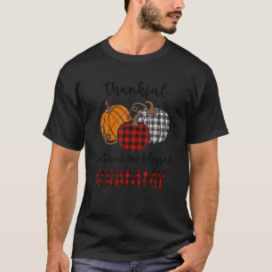 Thankful Grateful Blessed Grammy Plaid  Thanksgivi T-Shirt