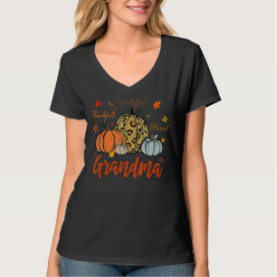 Thankful Grateful Blessed Grandma Pumpkins Thanksg T-Shirt