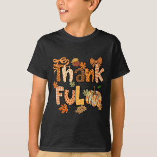 Thankful Grateful Blessed Happy Thanksgiving Pumpk T-Shirt