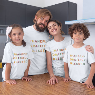 Thankful Grateful Blessed – Kids Fall T-Shirt