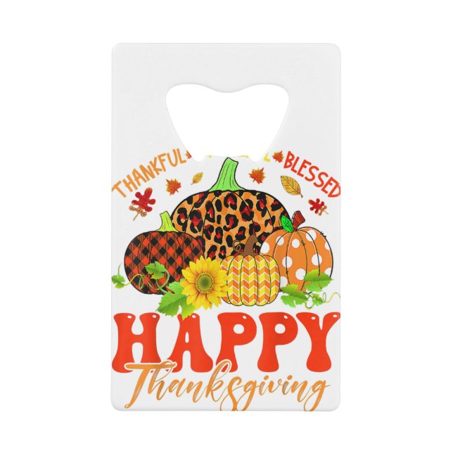 Thankful Grateful Blessed Leopard Plaid Pumpkin Th (Front)