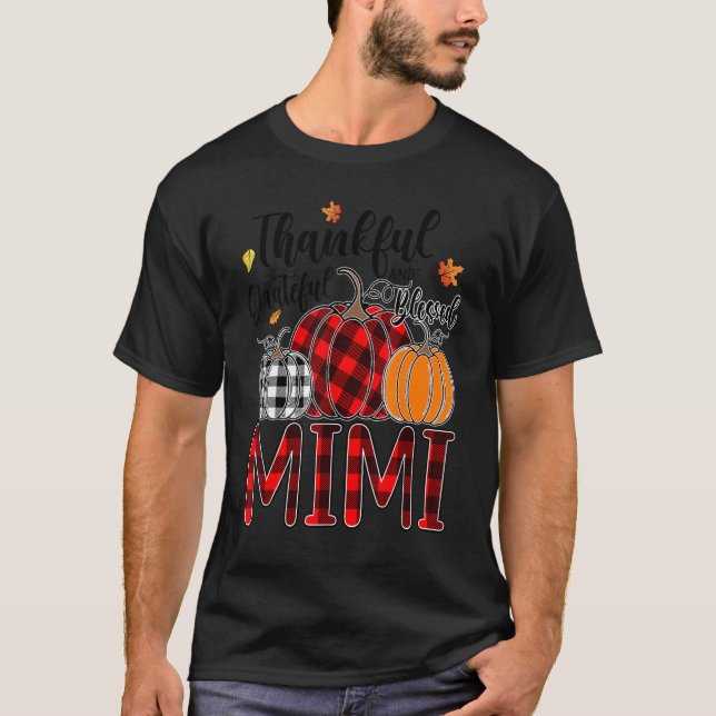 Thankful Grateful Blessed Mimi Pumpkin Truck Thank T-Shirt (Front)