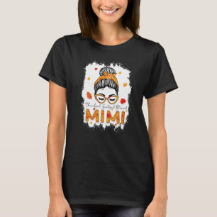 Thankful Grateful Blessed Mimi Pumpkins Messy Bun T-Shirt