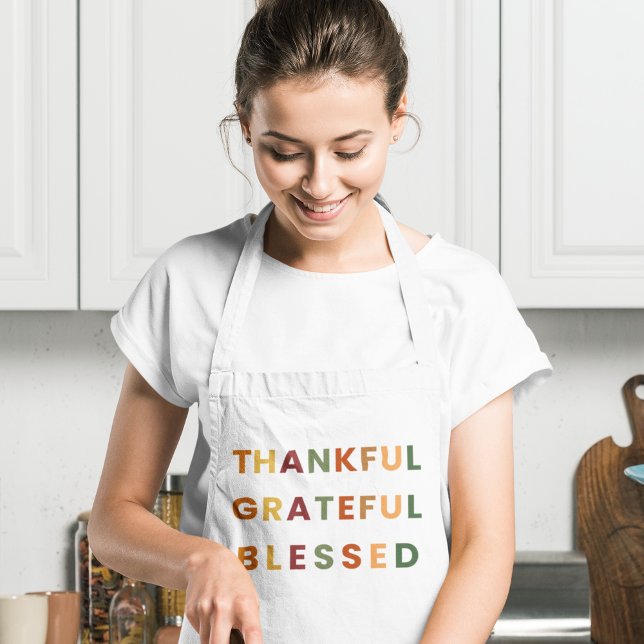 Thankful Grateful Blessed  – Modern Fall  Apron (Creator Uploaded)