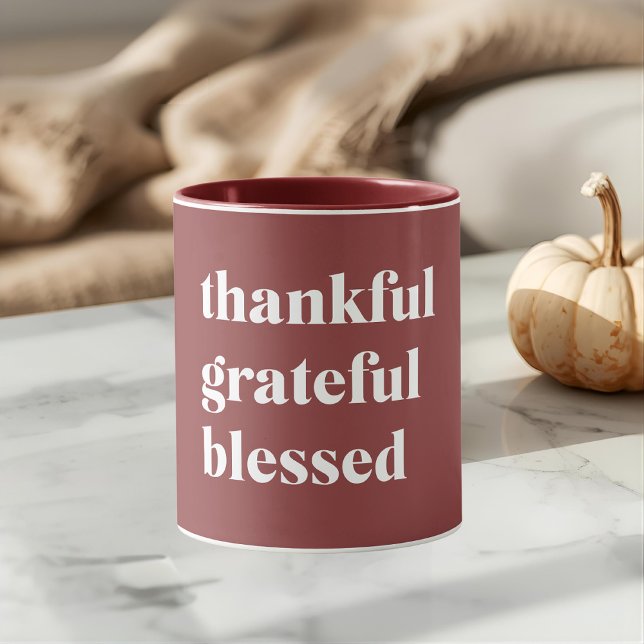 Thankful Grateful Blessed Mug (Creator Uploaded)