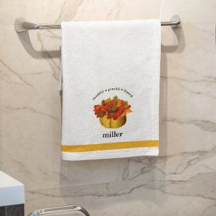 Thankful Grateful Blessed Personalised Bath Towel