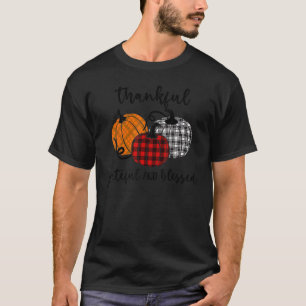 Thankful Grateful Blessed Plaid  Thanksgiving Men  T-Shirt