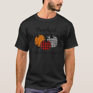 Thankful Grateful Blessed Plaid Thanksgiving Men W T-Shirt