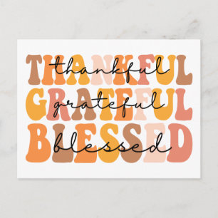 Thankful Grateful Blessed Postcard