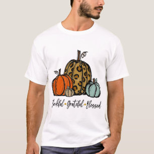 Thankful Grateful Blessed Pumpkin Thanksgiving Day T-Shirt